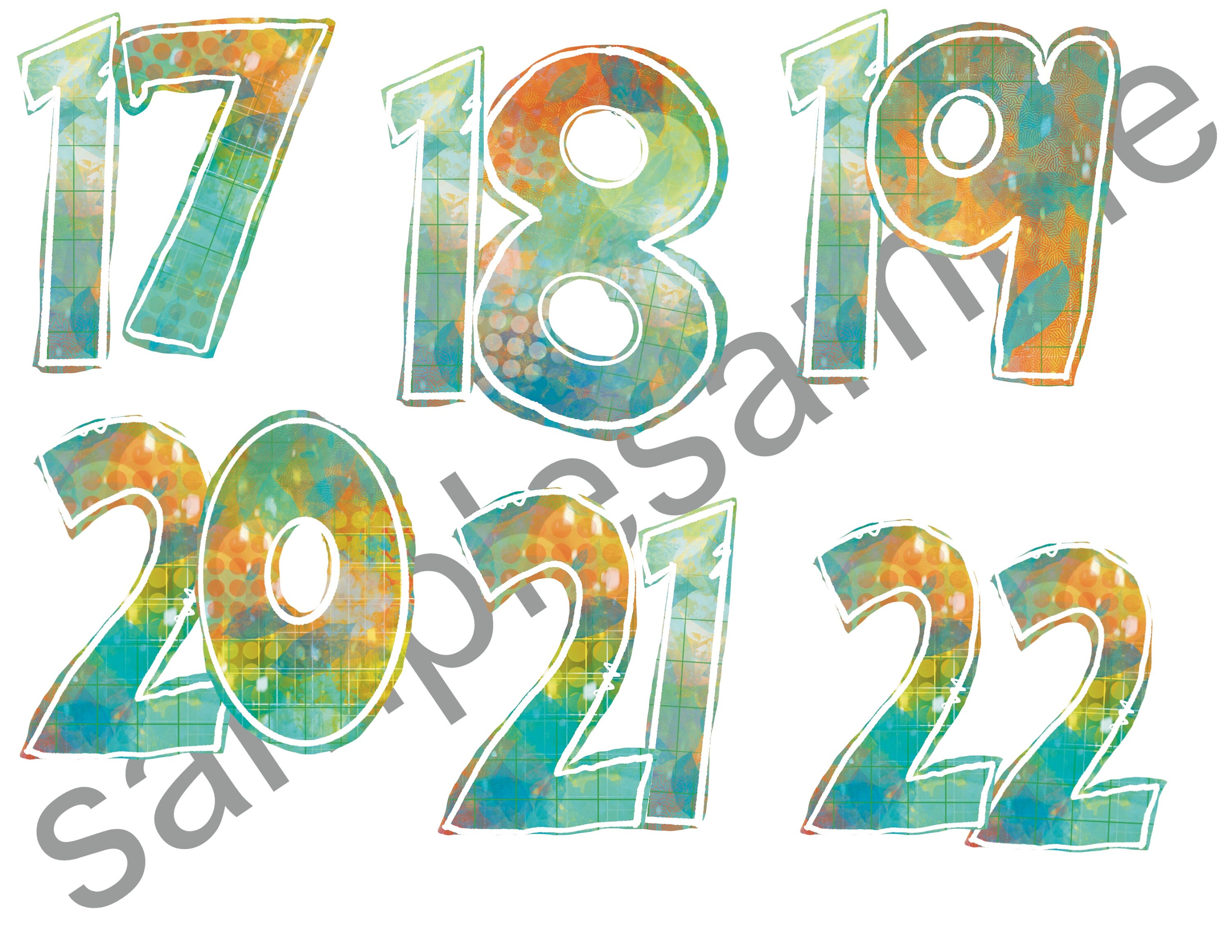 LARGE August Printable Collage Numbers for Journaling or Scrapbooking ...