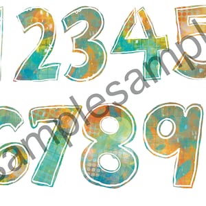 LARGE August Printable Collage Numbers for Journaling or Scrapbooking, Days of the Month, Digital Printables, Clip art, digital art
