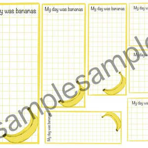 Hand drawn Bananas Printable Note pad, Journaling spot, daily journal, My day was bananas, shopping list, junk journal fodder, clipart