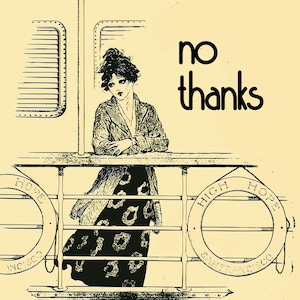 No Thanks | Vintage Lady On Boat Multi-Use Digital Art Print