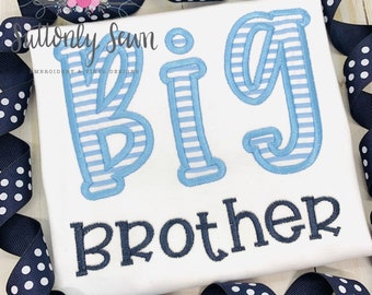 Big Brother Embroidered shirt, personalized, blue