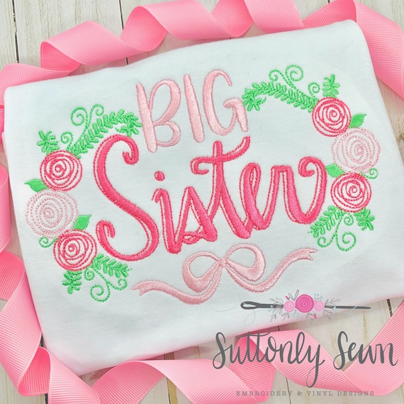 Embroidered big sister shirts hot sale