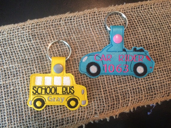 Back to School transportation keychains