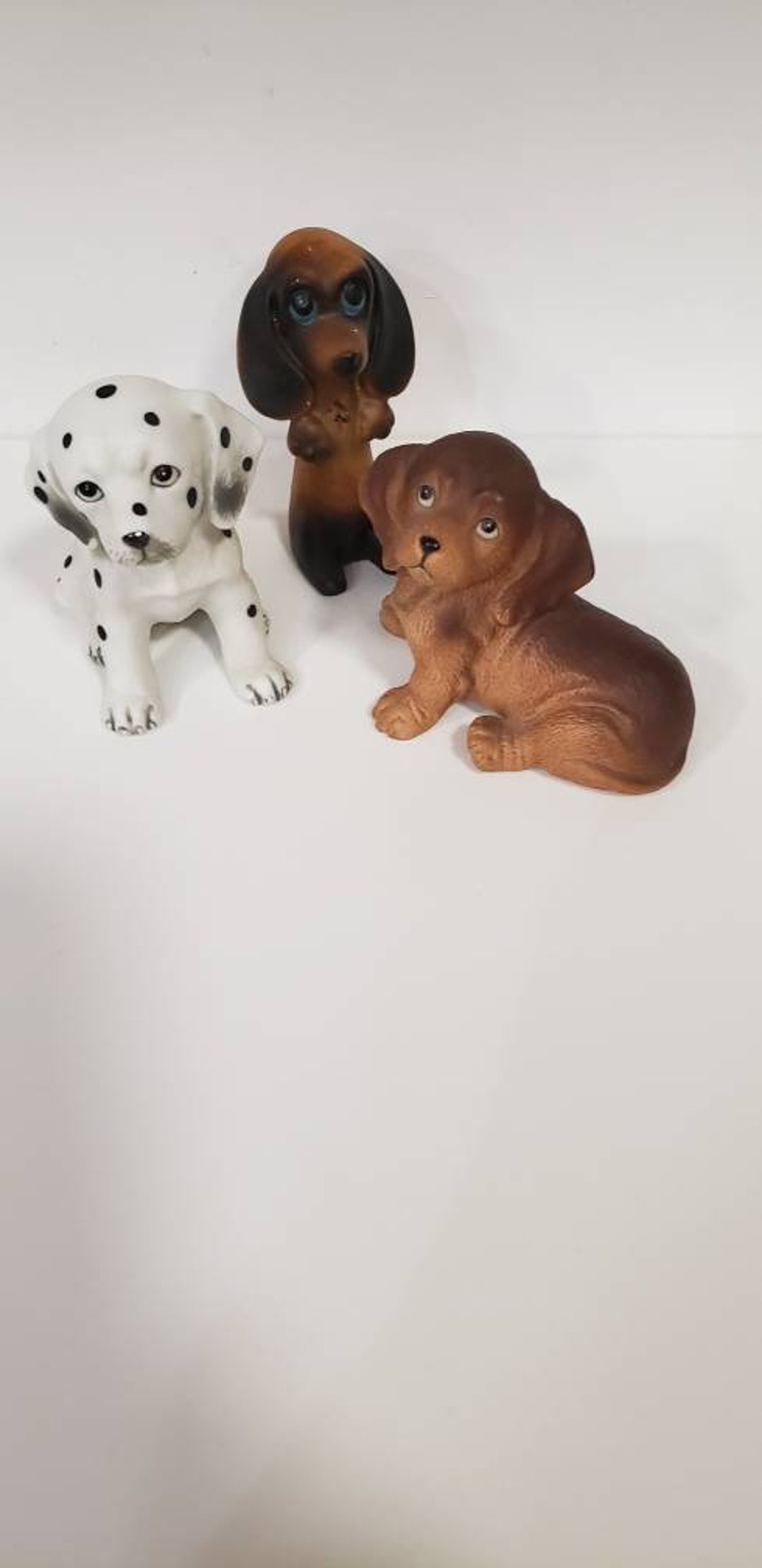 Antique Conte and Boehme Three Dogs “The Orphans” Porcelain
