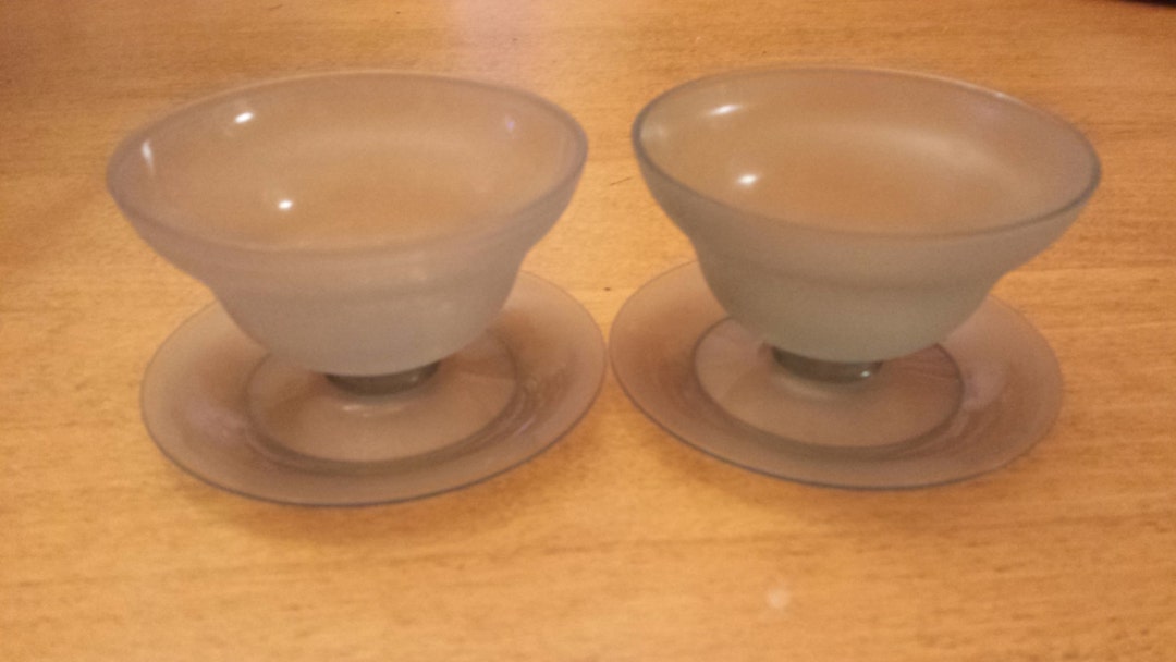 Vintage Short Tupperware Pudding Cups Set of 2 Grey Etsy