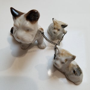 Vintage Family of 3 Terrier Figurines