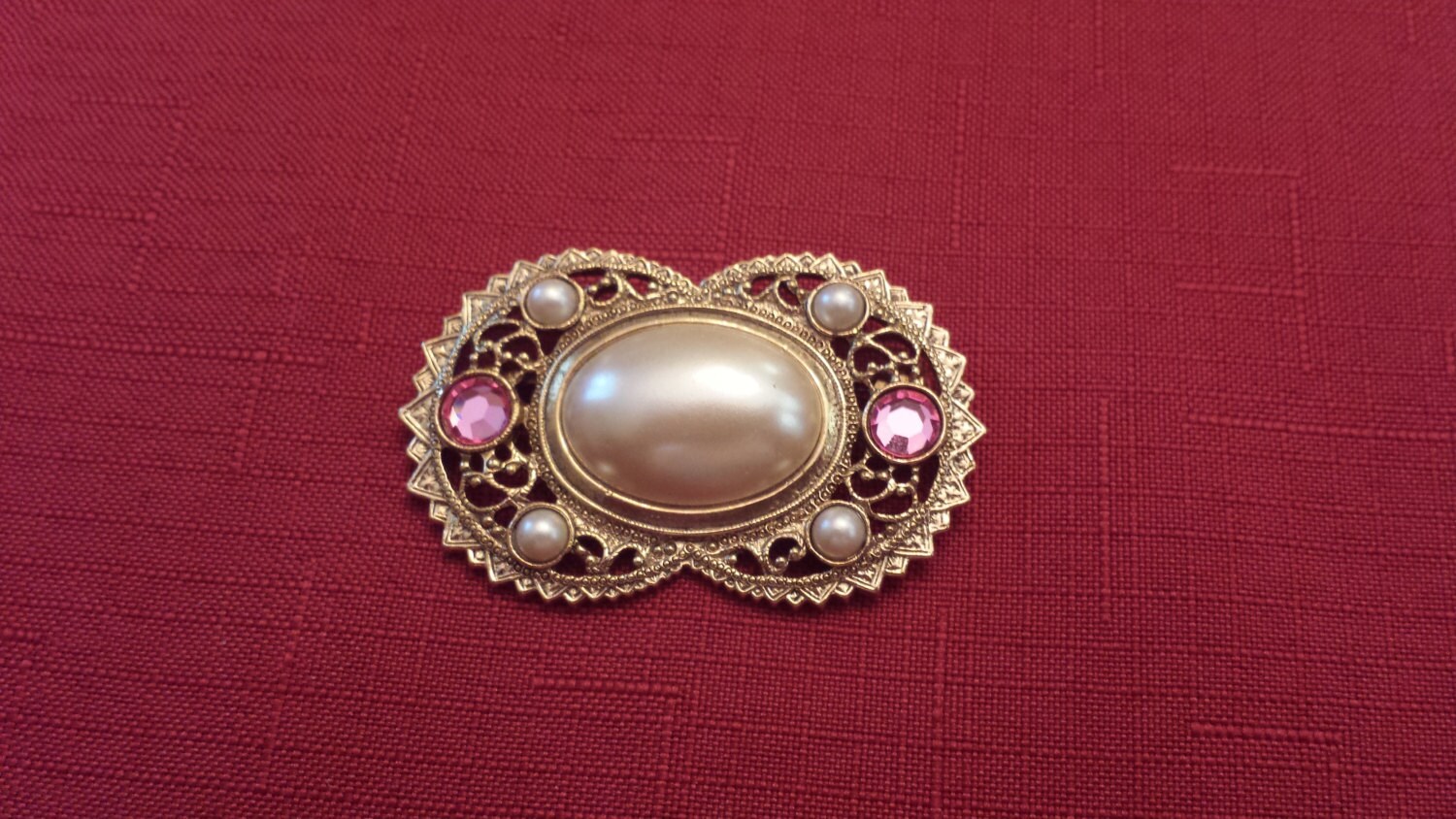 1980s Vintage Faux Pearl Rhinestone Rhinestones Brooch - Etsy