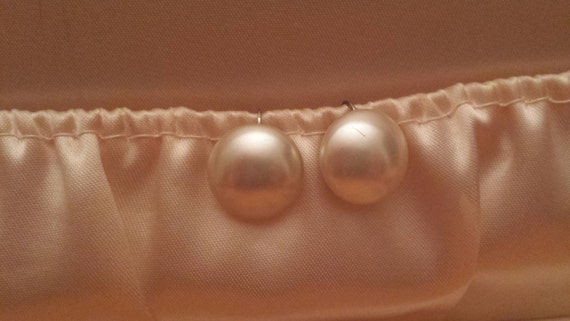 Vintage Faux Pearl Screw Back Earrings - image 1