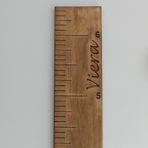 custom personalized wooden growth chart wooden growth ruler wood growth chart engraved name engraved numbers engraved lines