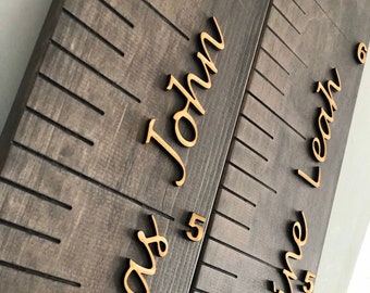 personalized wooden growth chart wooden growth ruler wood growth chart personalized name wooden numbers engraved lines