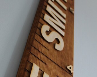 Wooden Growth Chart Wooden 100% Non-Toxic Brown Stain