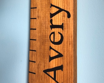 custom personalized wooden growth chart wooden growth ruler wood growth chart painted name painted numbers painted lines