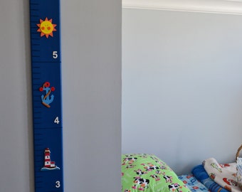 Wooden Growth Chart - Nautical Theme