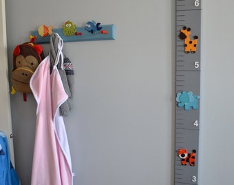 Gander and Goose  Personalized Wooden Growth Chart - Boys  (Small Letters)