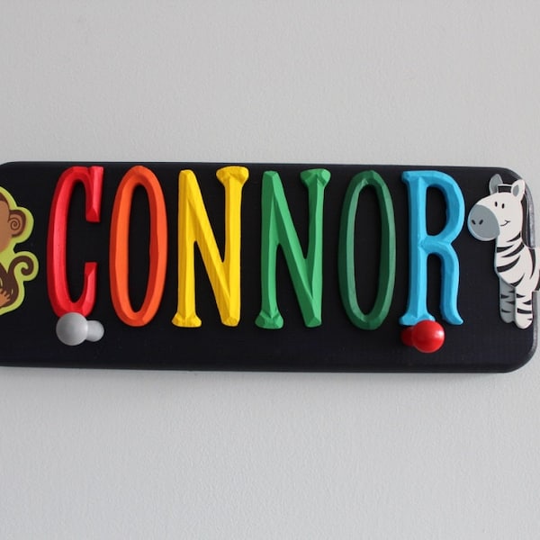 Gander and Goose Wooden Coat Rack Pegs Personalized With Name - Animals Theme