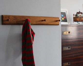 Wooden Coat Rack - 100% Non-Toxic Dark Brown Stain