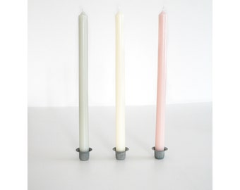 Ib Laursen thin stick candles pyramid candles H 20 cm Ø 13 mm narrow long paraffin many colors