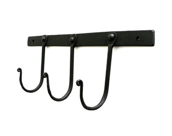 Ib Laursen 3 hook rack wrought iron coat hook industrial simple black 57125-25