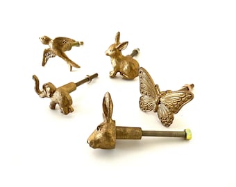 Sass & Belle Animal Motif Gold Furniture Knob