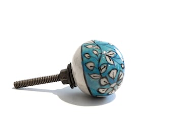 Knob light blue ball ceramic KN353 furniture handle knob door handle drawer handle furniture knob handle 3 cm country house chalet vintage