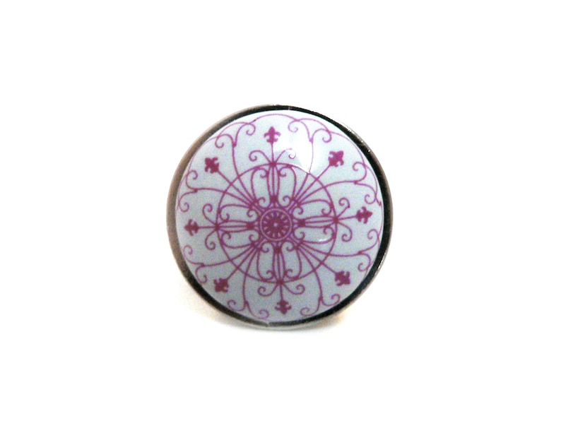 Clayre & Eef furniture handle knob door handle drawer handle ornament floral ethno lily 3 cm 61879 image 1