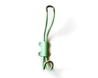 Coat hook, wire hook, green wall hook, shabby chic