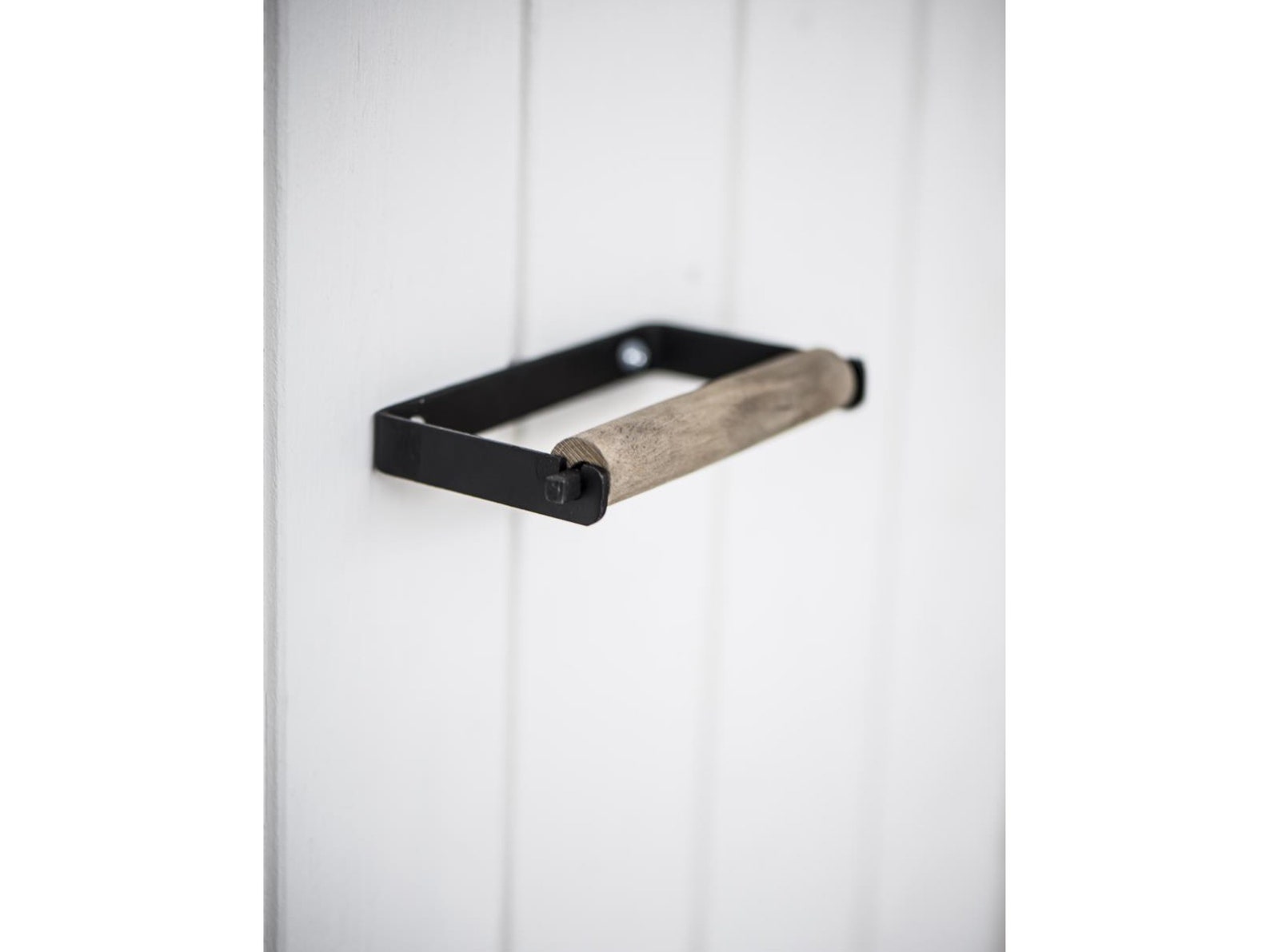 Laursen Toilettenpapierhalter Aus Metall & Holz – Schwarz, 14 X 14 X 8,5 Cm, Design Nr. 9143-25