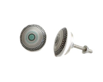 Furniture Handle Iris Knob Door Knob Drawer Handle Ceramic Flat White 4 cm