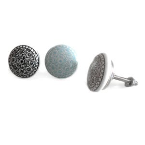 Poignée de meuble bouton de porte poignée de tiroir mandala en céramique 4 cm blanc