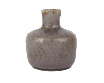 Ib Laursen kleine Vase krakeliert Keramik Purple