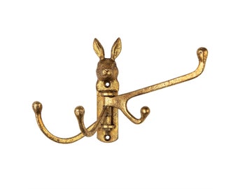 Sass & Belle swivel hook with 4 hooks rabbit gold