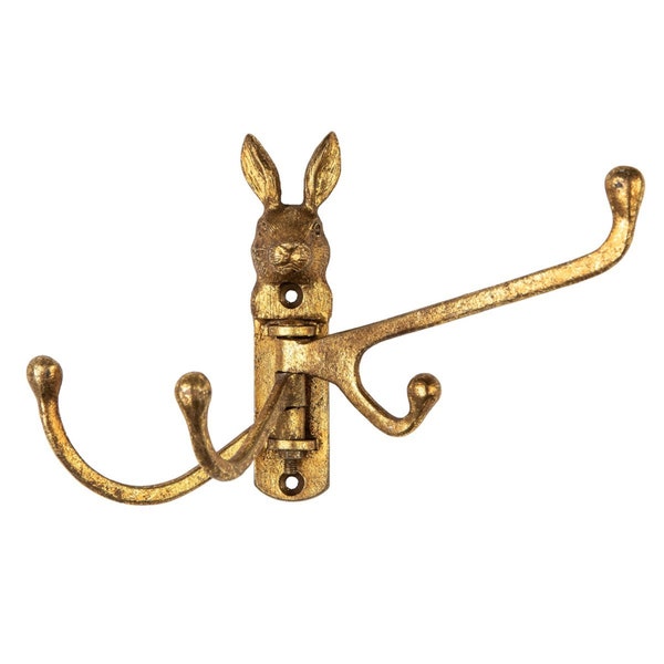 Sass & Belle swivel hook with 4 hooks rabbit gold