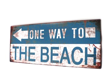 Metal sign Metal sign "One Way to the Beach" Print 13 x 30,5 cm