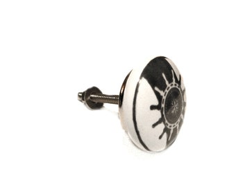 Maçaneta para móveis maçaneta da porta maçaneta da gaveta cerâmica marítima 4 cm branca