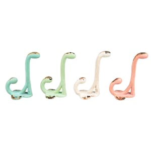 Sass & Belle hook coat hook long hook shabby boudoir BOU166 country house colorful green, turquoise, white, pink