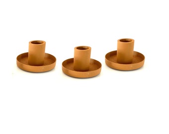 Ib Laursen 3 candle holders for 22 mm candle orange round metal