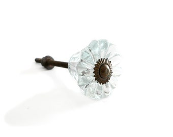 Knob glass flower furniture handle knob door handle drawer handle furniture knob handle 3.5 cm country house chalet