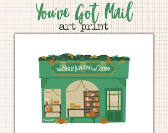 Shop Around The Corner Art Print | You've Got Mail Art | Bookish Art Print | Bookshop Wall Art | Bookish Gift | Reader Gift | Book Lover Art