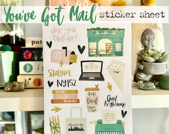 Bookish Sticker Sheet You've Got Mail Stickers Reading Sticker Kathleen Kelly Sticker Bookish Gift Bookstore Sticker Shop Around the Corner