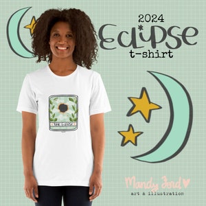 2024 Solar Eclipse Unisex T-Shirt Eclipse Gift Solar Eclipse Tarot Card Artwork Eclipse Souvenir Total Solar Eclipse 2024 Eclipse T-Shirt image 1