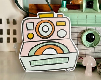 Vintage Polaroid Camera Sticker | Laptop Sticker | Vinyl Sticker | Hand Drawn Illustration | Vinyl Decal