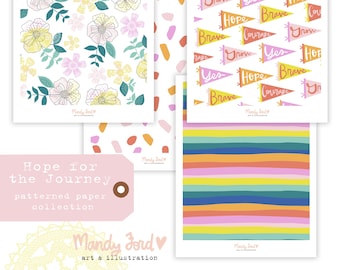 Hope for the Journey Patterned Paper Set | Scrapbooking Paper | Art Journaling | Paper Crafting | Card Making | Bible Journaling