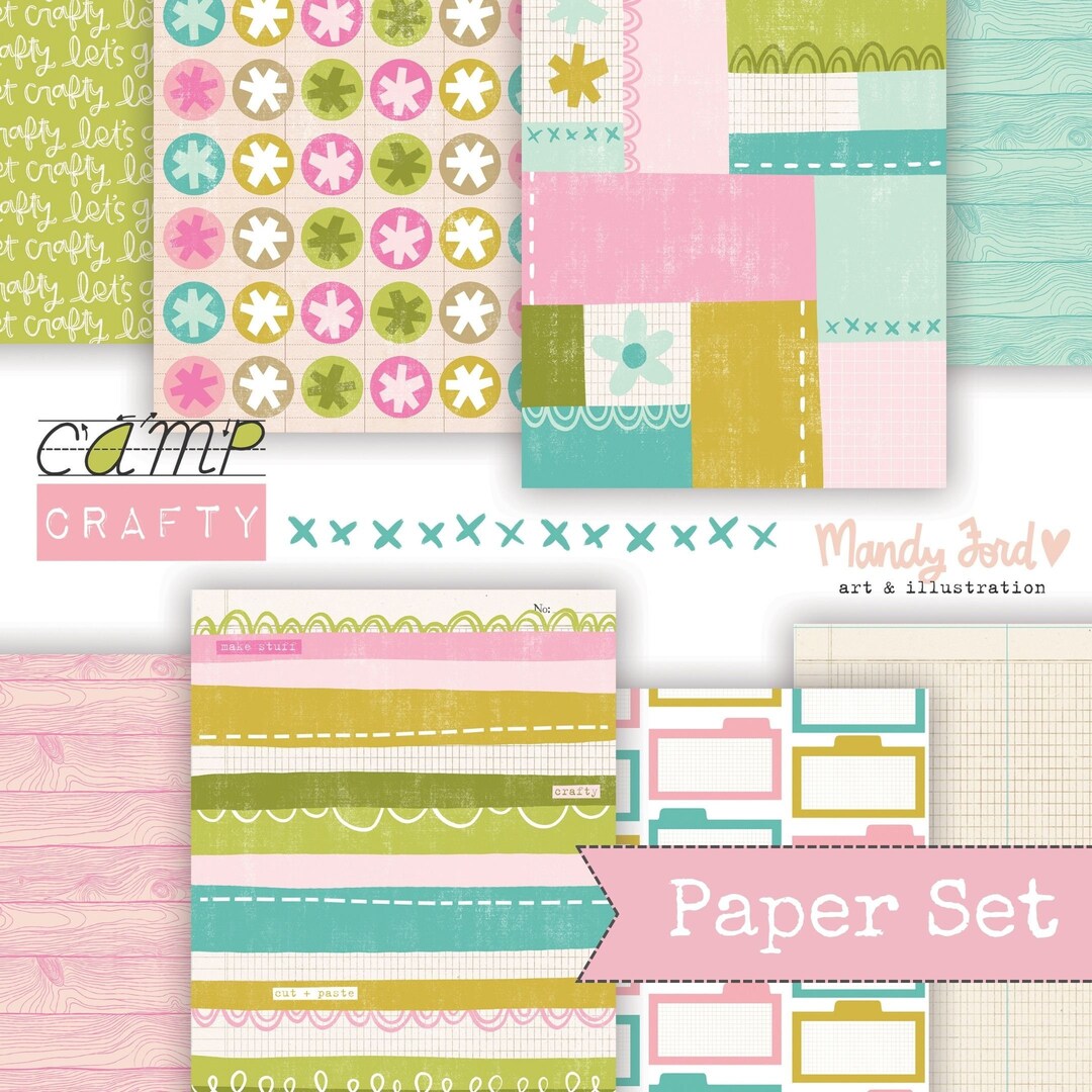 Camp Crafty Printable Paper Kit | Papercrafting | Printable Stickers ...