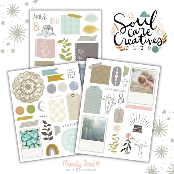 Art Journal Printable Papercrafting Kit Bullet Journal - Etsy