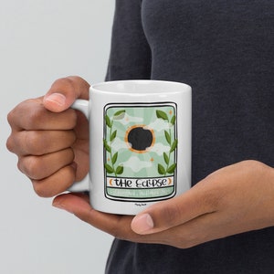 Richmond Indiana 2024 Solar Eclipse Mug Illustrated Eclipse Art Tarot Card Coffee Mug Eclipse Gift Coffee Lover Gift 2024 Eclipse Souvenir image 4