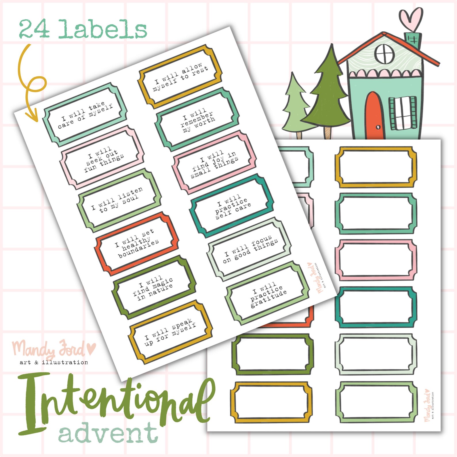 Intentional Advent Printable Kit | Journaling Stickers, Papercraft (PDF ...