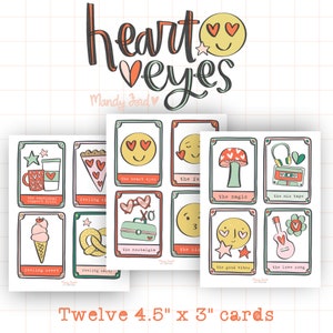 Heart Eyes Printable Tarot Cards Valentine Oracle Cards Scrapbooking Printable Art Journaling Paper Crafting Card Making image 5