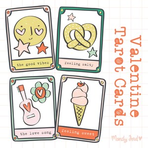 Heart Eyes Printable Tarot Cards Valentine Oracle Cards Scrapbooking Printable Art Journaling Paper Crafting Card Making image 3