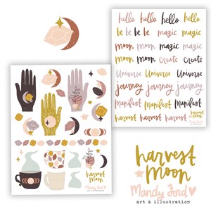 Harvest Moon Autumn Printable Scrapbooking Kit | Printable Stickers ...