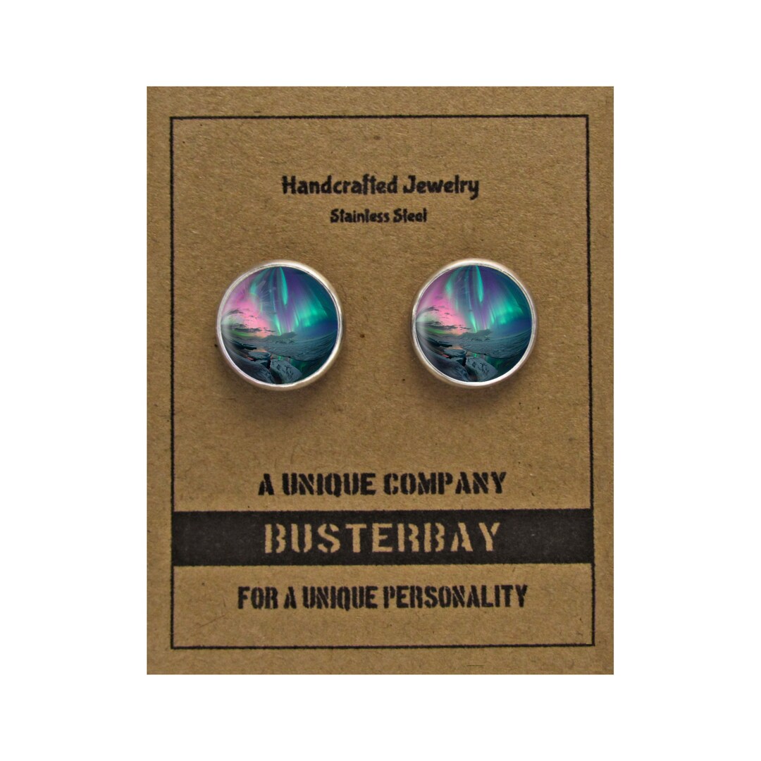 Aurora Borealis Stud Earrings 12mm Stainless Steel Etsy
